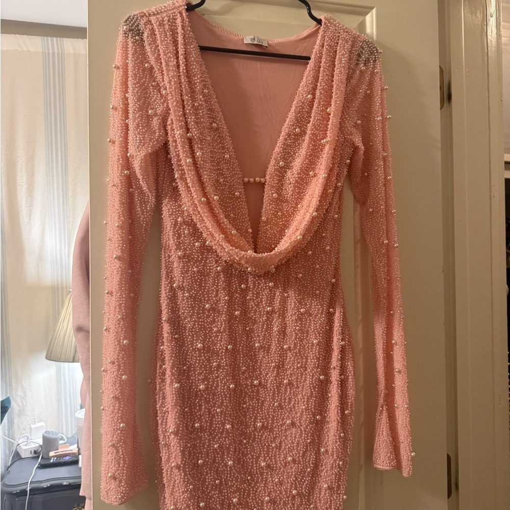 Oh Polly Pink Long Sleeve Dress size 6